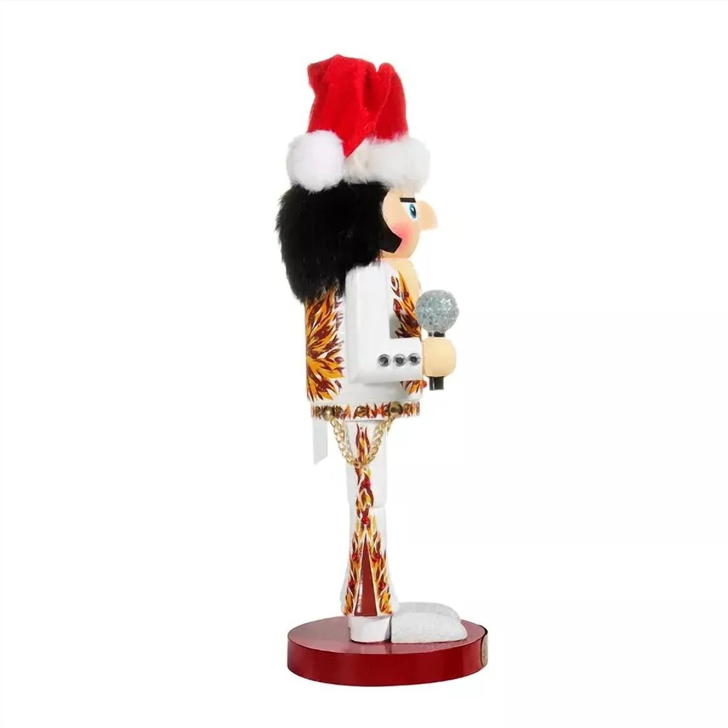 11-Inch Elvis In Flame Suit Nutcracker In White
