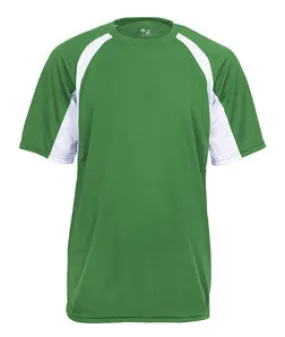 2144 Badger Youth B-Core Two-Tone Hook Performance Tee Kelly Green/ White