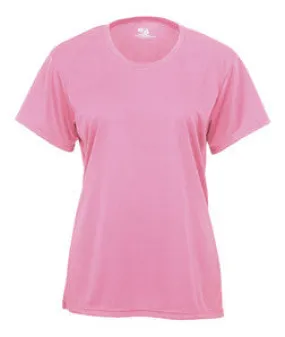 2160 Badger B-Core Girls Solid Color Short-Sleeved Performance Tee Pink
