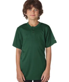 2930 Badger Youth B-Core Performance Henley Tee Forest Green