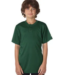 2930 Badger Youth B-Core Performance Henley Tee Forest Green