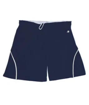 4101 Badger B-Core Ladies "Closer" 6" Athletic Shorts Navy/ White