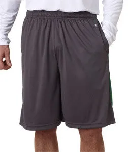 4117 Badger Adult 9" Drive Performance Shorts With Pocket Graphite/ Kelly