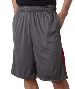 4117 Badger Adult 9" Drive Performance Shorts With Pocket Graphite/ Red