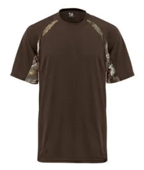 4144 Badger Adult B-Core Short-Sleeve Two-Tone Performance Hook Tee Brown/ Force