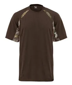 4144 Badger Adult B-Core Short-Sleeve Two-Tone Performance Hook Tee Brown/ Force