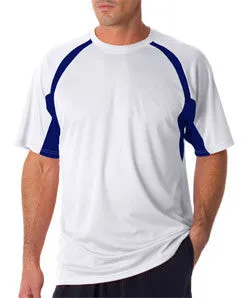 4144 Badger Adult B-Core Short-Sleeve Two-Tone Performance Hook Tee White/ Navy