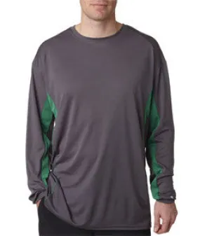 4157 Badger Adult Drive Long-Sleeve Performance Tee Graphite/ Kelly