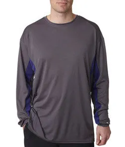 4157 Badger Adult Drive Long-Sleeve Performance Tee Graphite/ Purple
