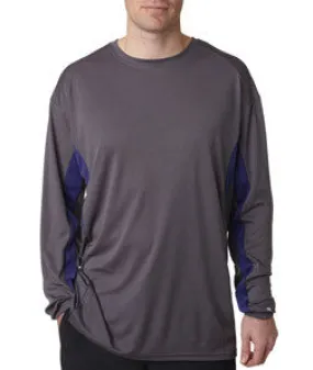 4157 Badger Adult Drive Long-Sleeve Performance Tee Graphite/ Purple