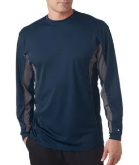4157 Badger Adult Drive Long-Sleeve Performance Tee Navy/ Graphite