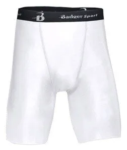 4607 Badger Men's 8" Inseam B-Fit Blended Compression Short White