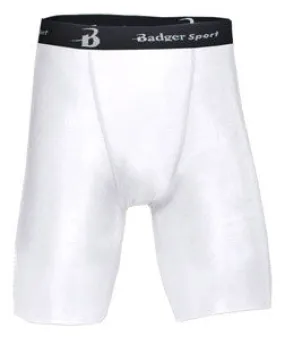 4607 Badger Men's 8" Inseam B-Fit Blended Compression Short White