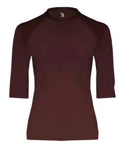 4625 Badger Adult Half Sleeve Solid Color Compression Performance Tee Maroon