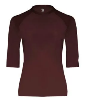 4625 Badger Adult Half Sleeve Solid Color Compression Performance Tee Maroon