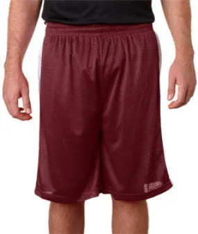 7241 Badger Adult 9" Challenger Poly Mesh Shorts Maroon/ White