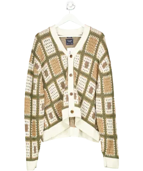Abercrombie & Fitch Green Crochet Patterned Cardigan UK XL