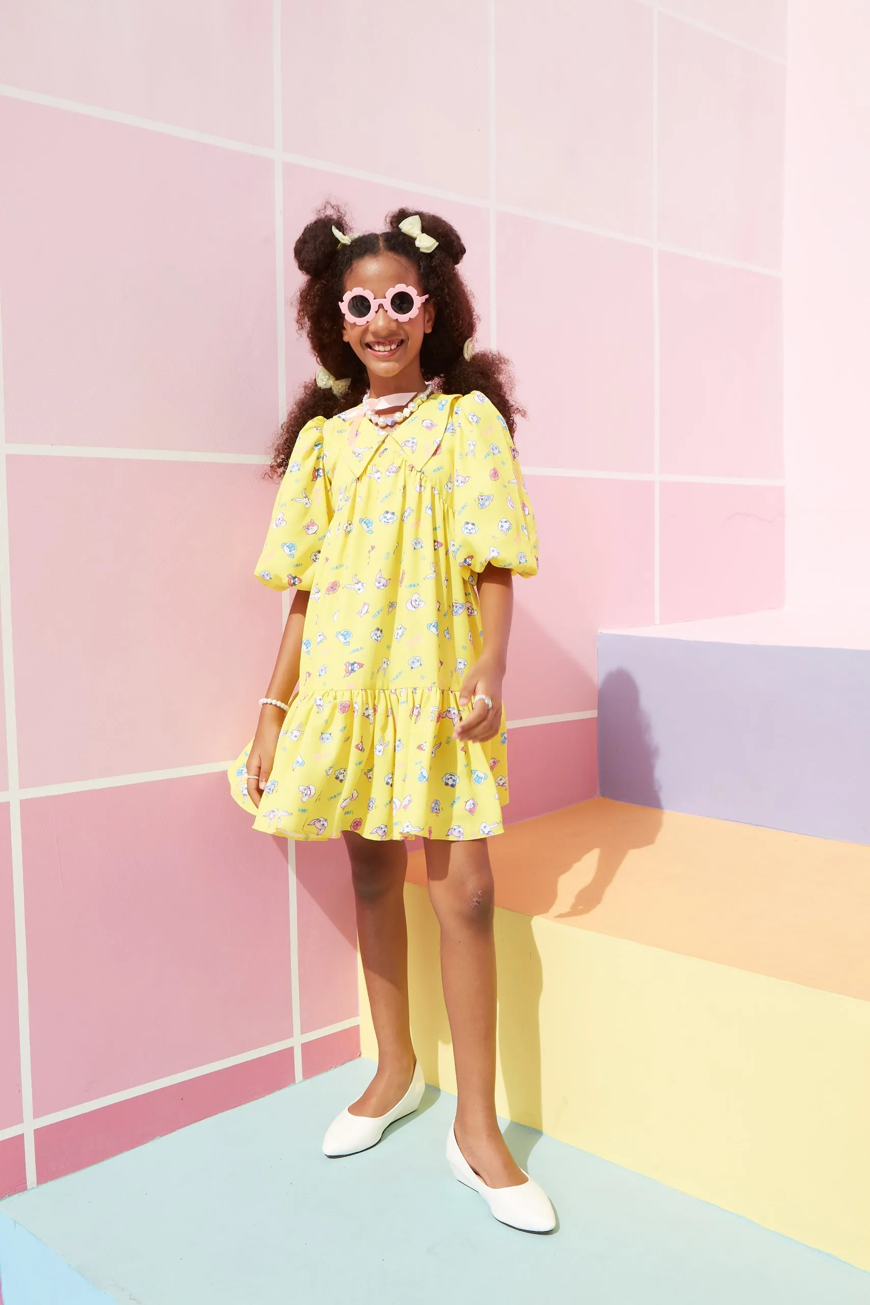Barbie Purfect Pals Flared Puff Sleeve Dress
