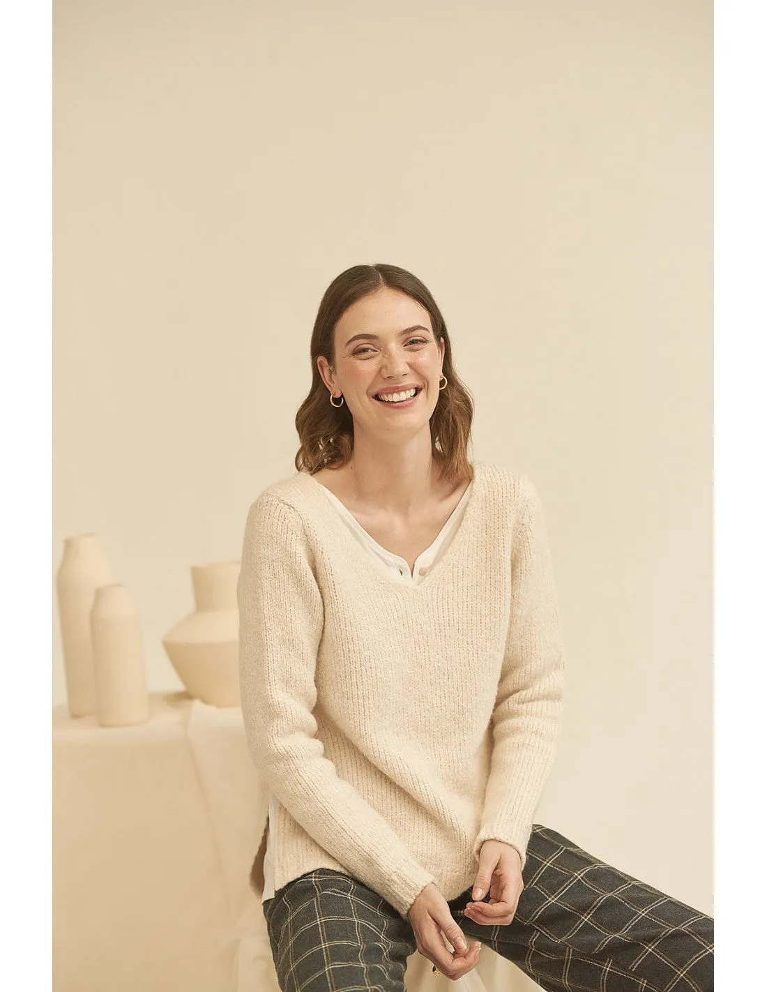 Basil Jersey Sweater Crudo