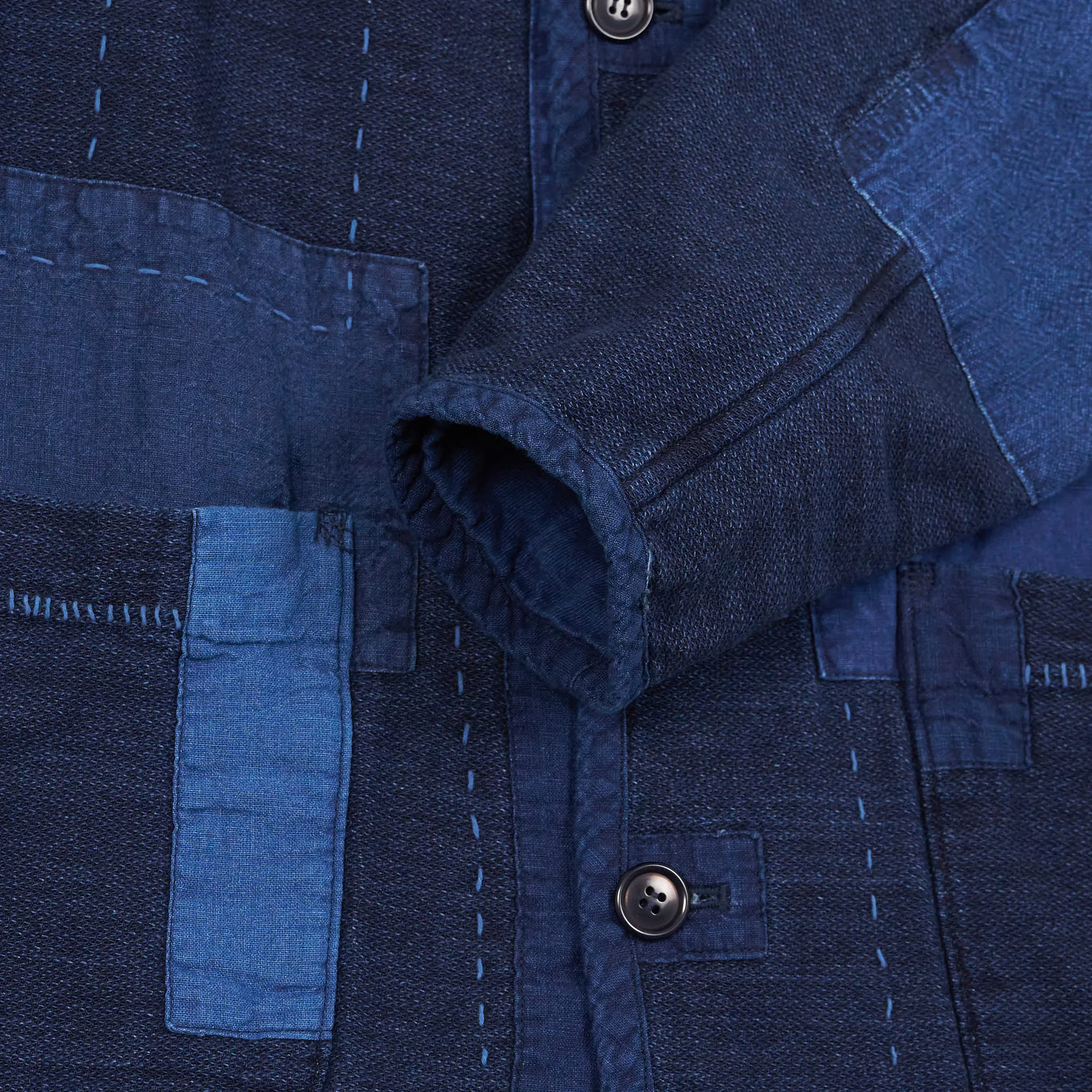 Blue Blue Japan Light Indigo Double Face Patchwork Sashiko Coverall