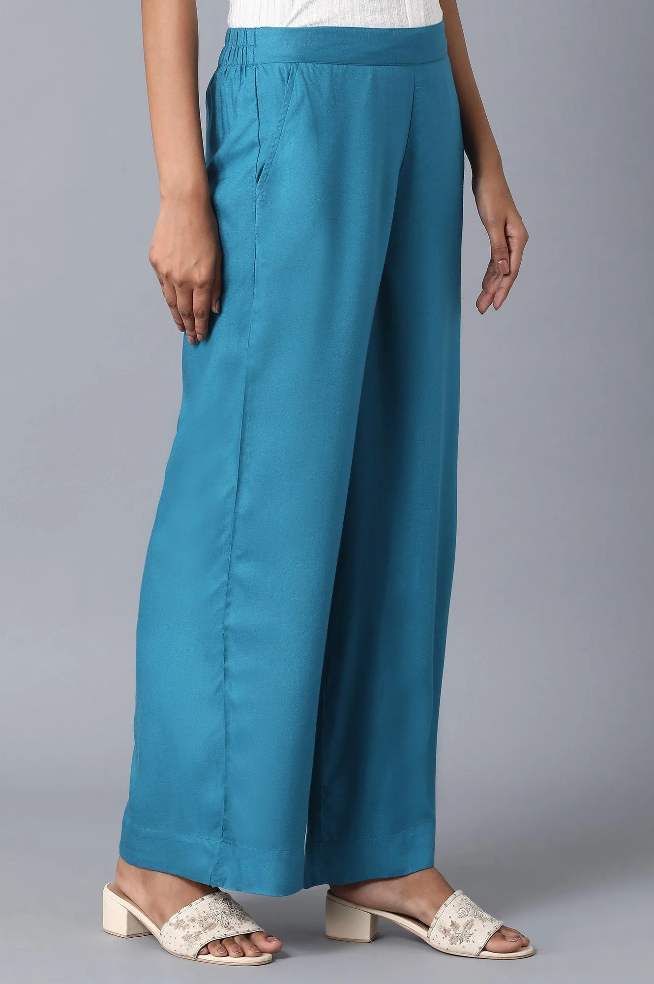 Blue Loose Fit Palazzo