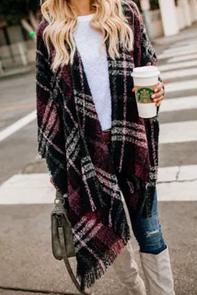 British Style Plaid Tassel Patchwork