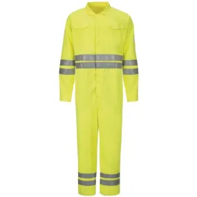 Bulwark Men's Long Hi-Vis Deluxe Coverall With Reflective Trim - Cooltouch 2 - 7 Oz.