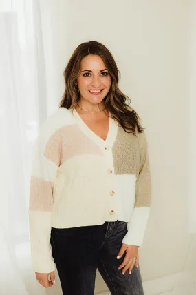 Cable Knit Patchwork Cardigan