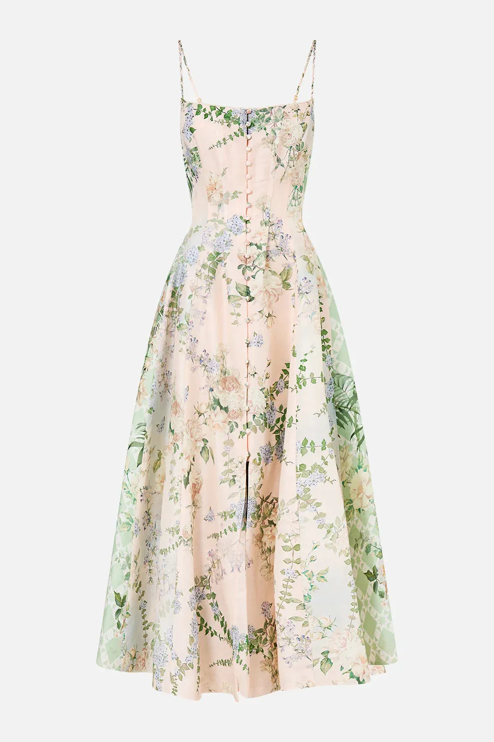 Camilla Palacio Playground Corset Dress with Long Flared Skirt