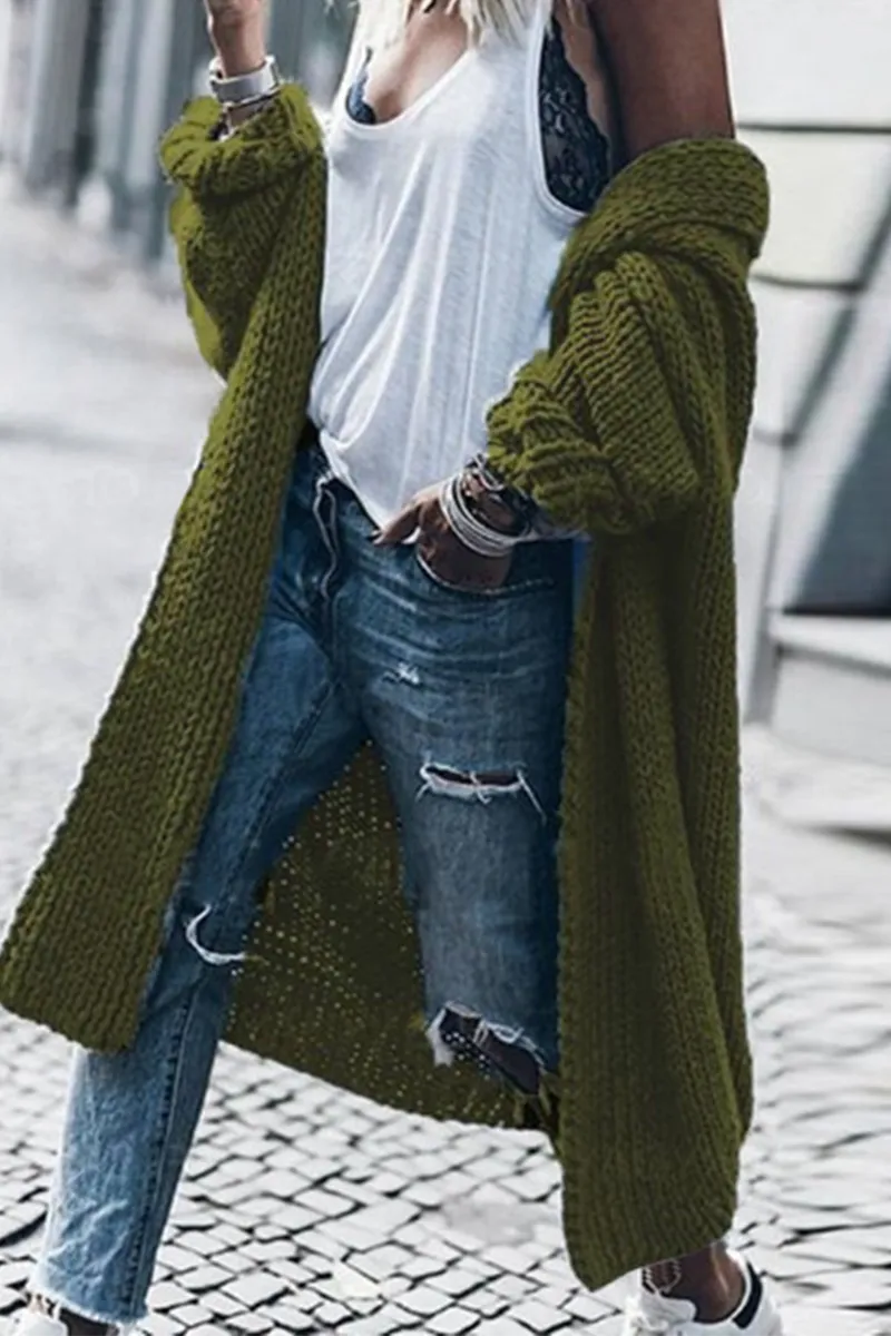 Casual Retro Solid Patchwork Cardigan(5 Colors)