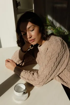 Celestia Cotton Cable Knit Sweater