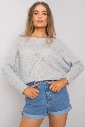 Chic Gray Oversized Knitted Sweater