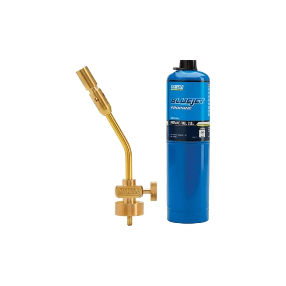 Cigweld 308404 BlueJet JET411 Pencil Flame Torch & Propane Fuel Cell Combo Kit