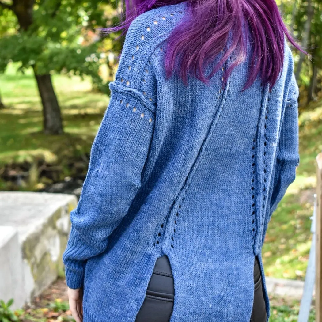 Cool Days Edgy Distressed Sweater