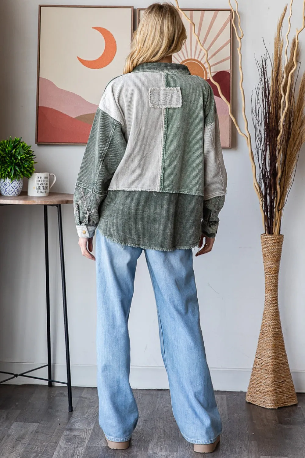 Corduroy Color Block Jacket #350