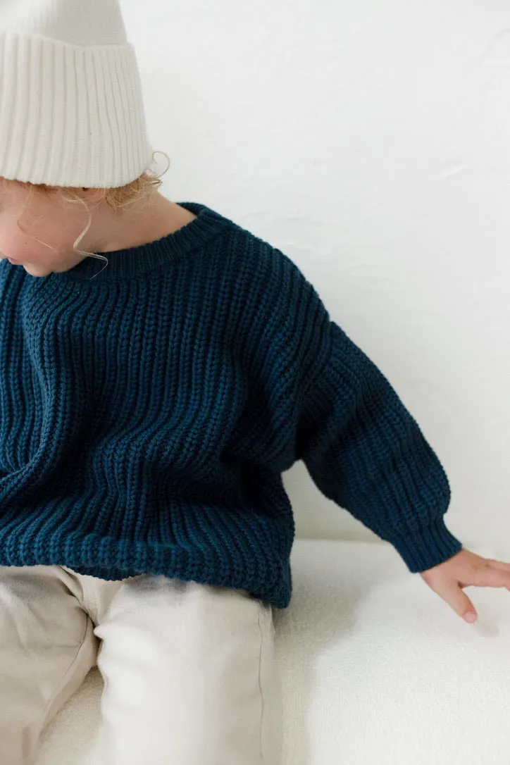 ‘Deep Blue’ Chunky Knit Sweater