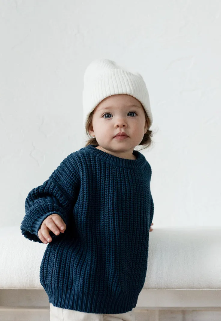 ‘Deep Blue’ Chunky Knit Sweater