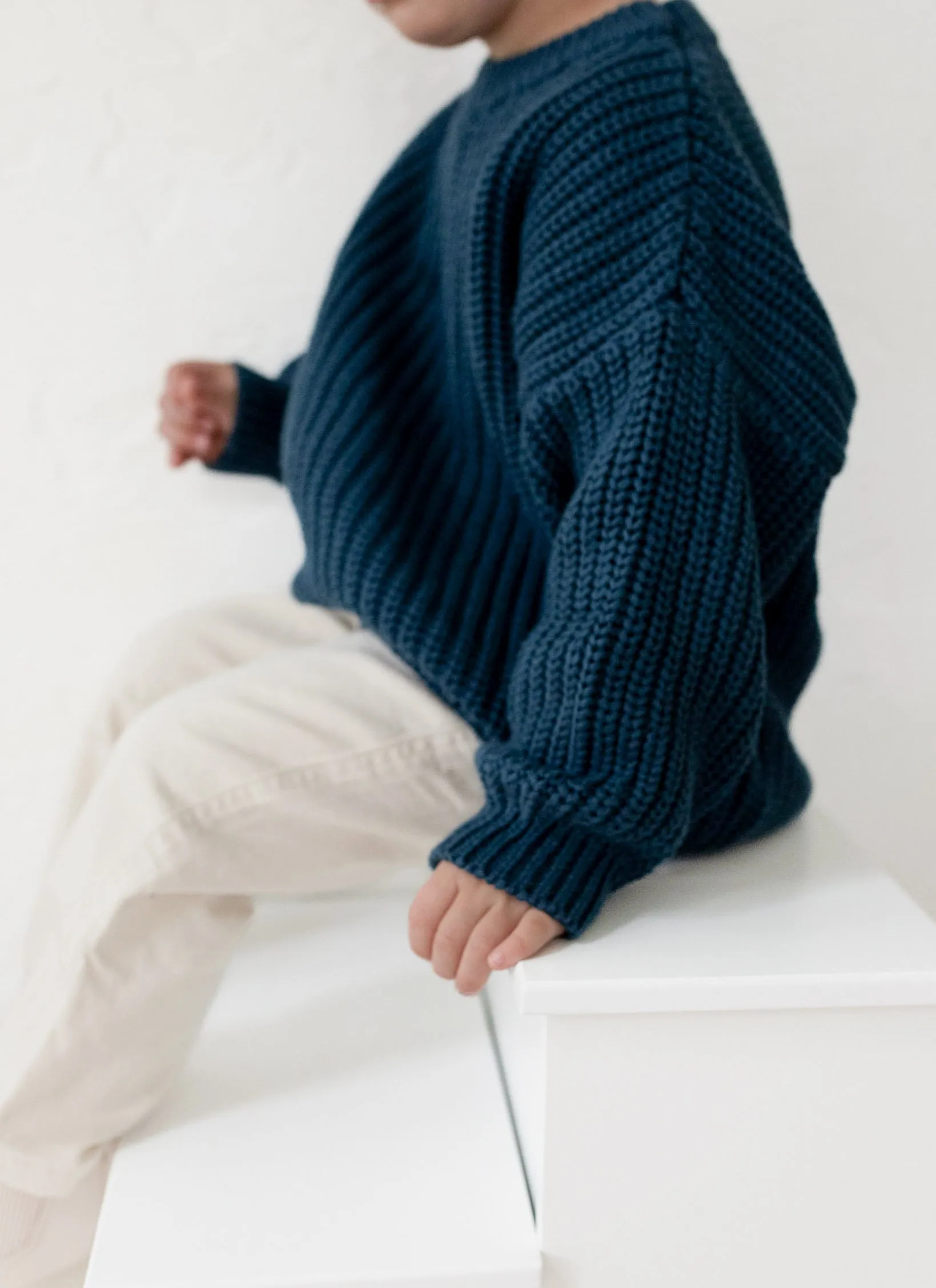 ‘Deep Blue’ Chunky Knit Sweater
