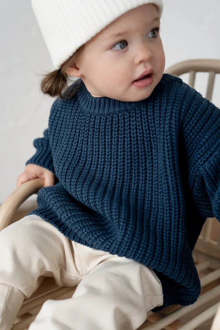 ‘Deep Blue’ Chunky Knit Sweater