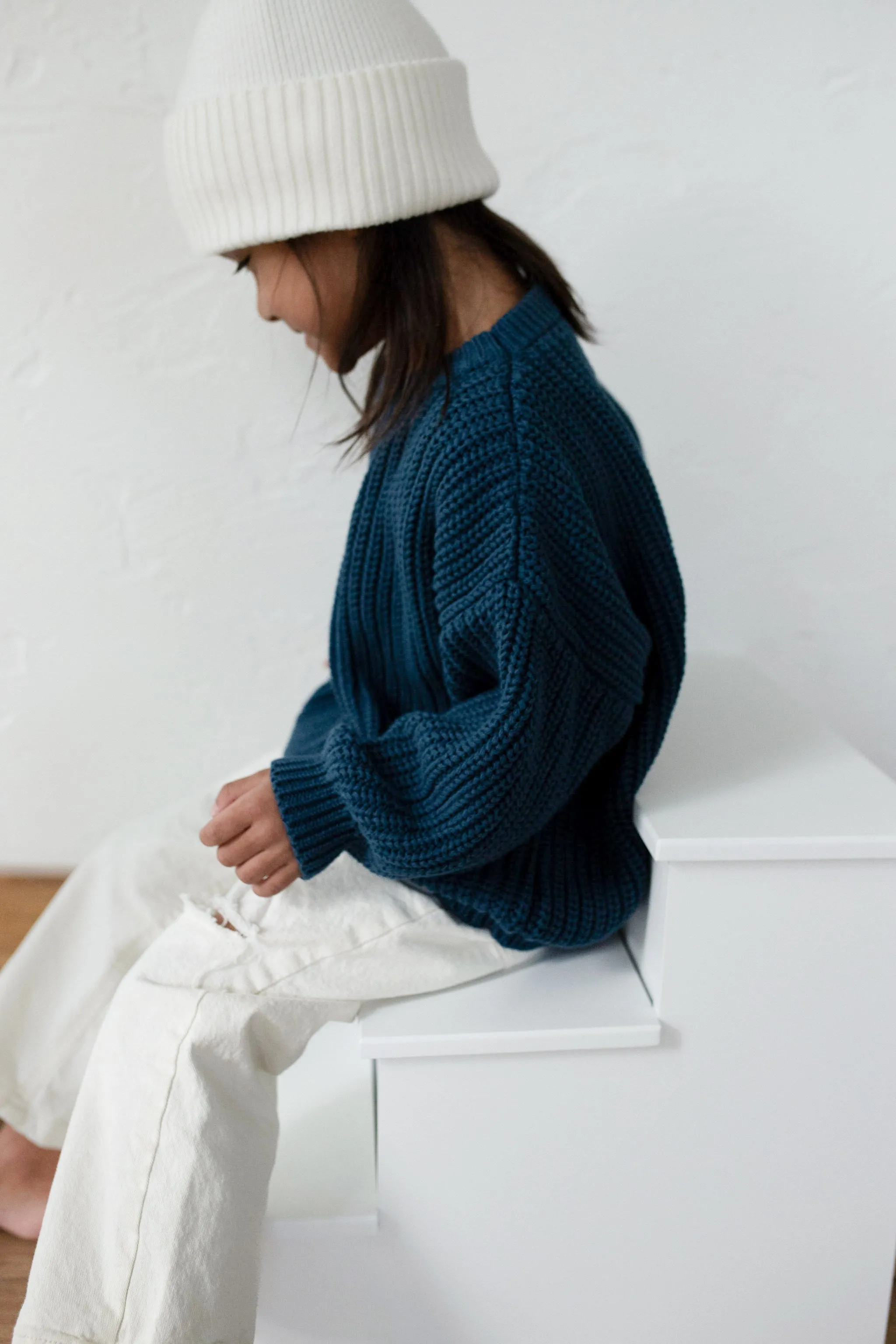 ‘Deep Blue’ Chunky Knit Sweater