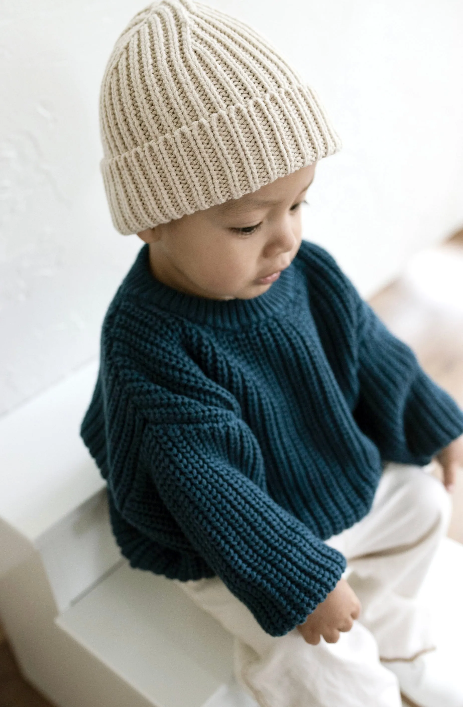 ‘Deep Blue’ Chunky Knit Sweater