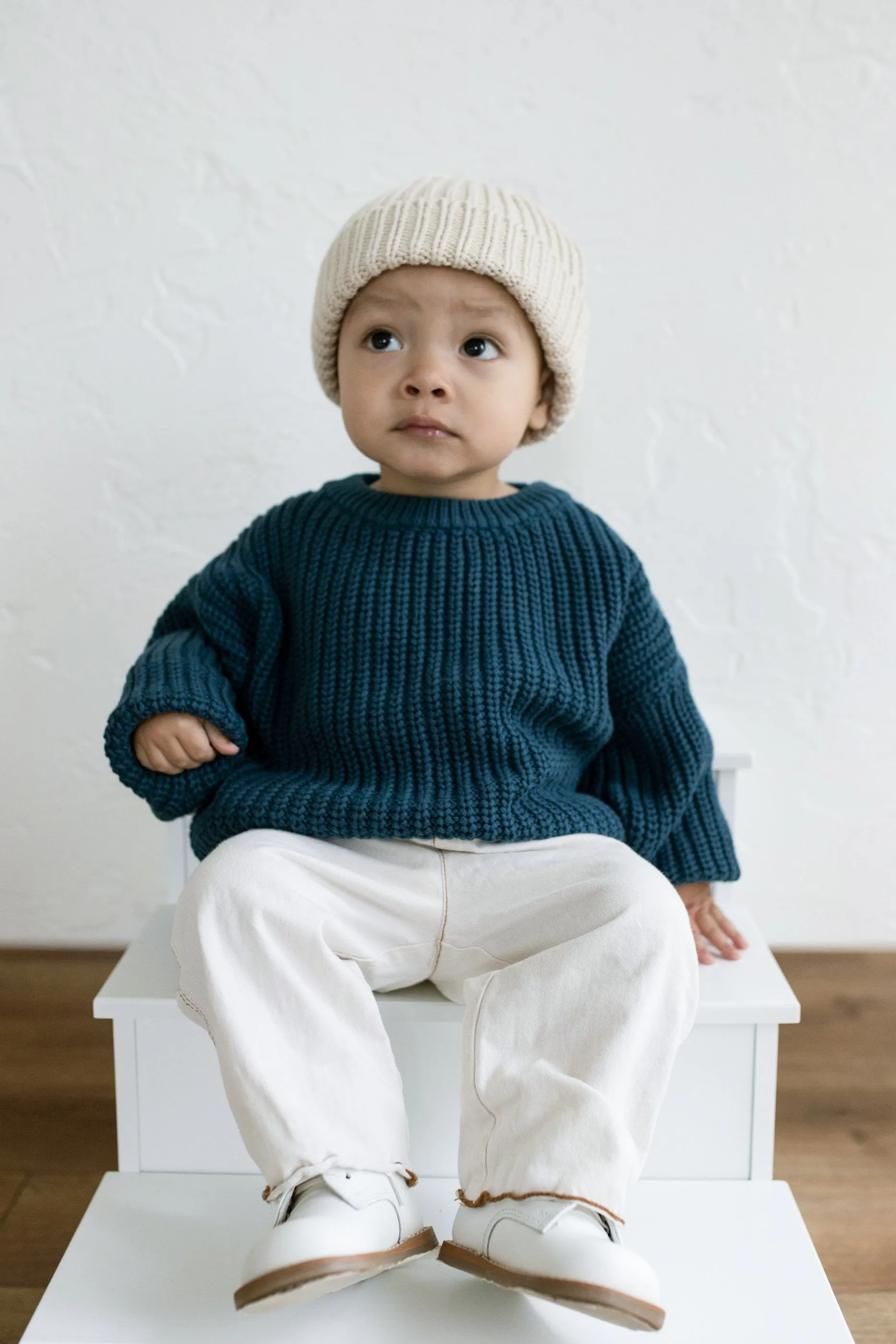 ‘Deep Blue’ Chunky Knit Sweater