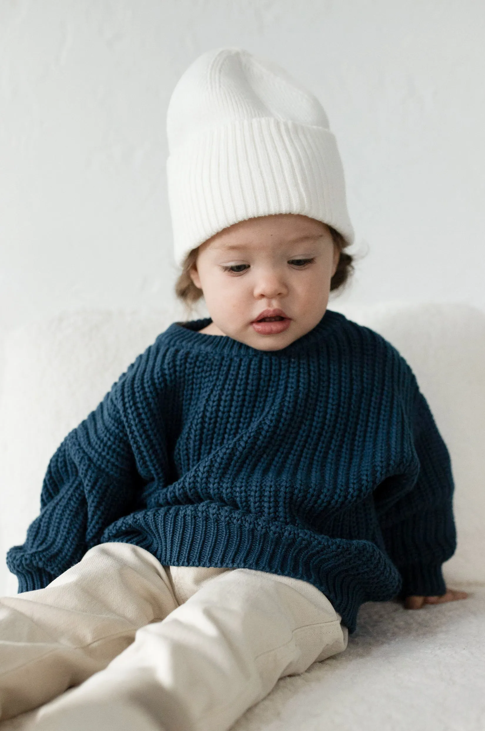 ‘Deep Blue’ Chunky Knit Sweater