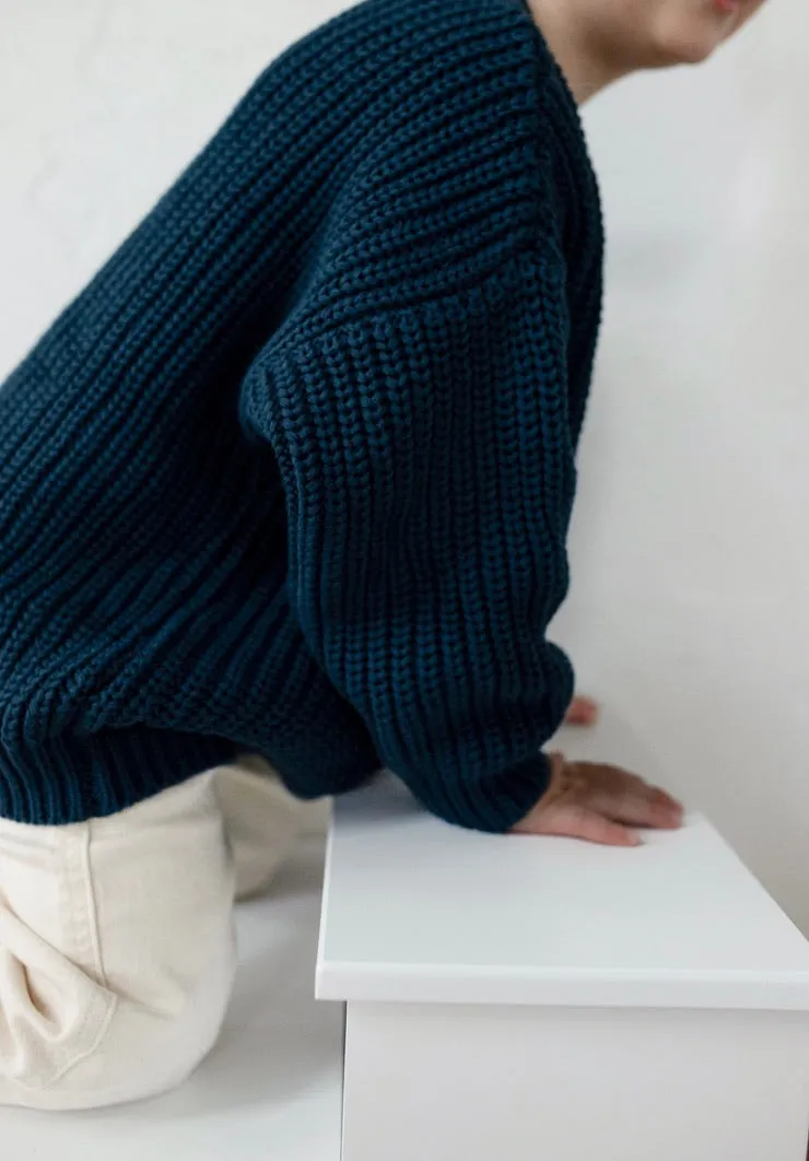 ‘Deep Blue’ Chunky Knit Sweater