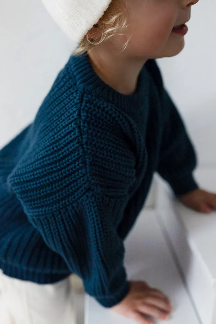 ‘Deep Blue’ Chunky Knit Sweater