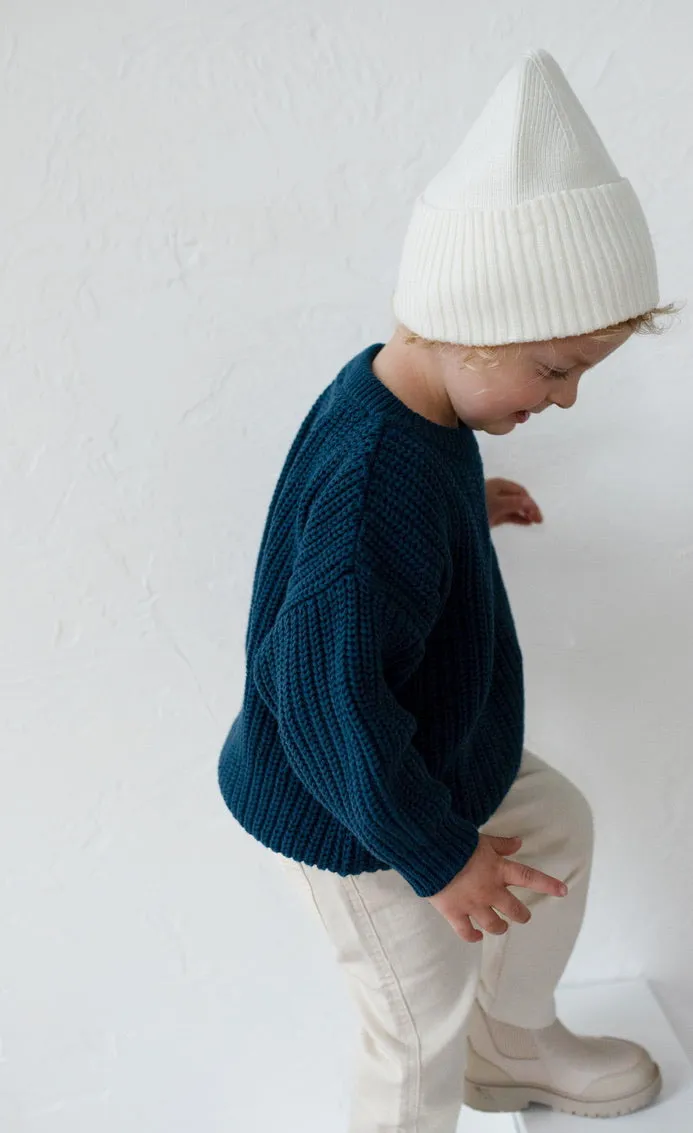 ‘Deep Blue’ Chunky Knit Sweater