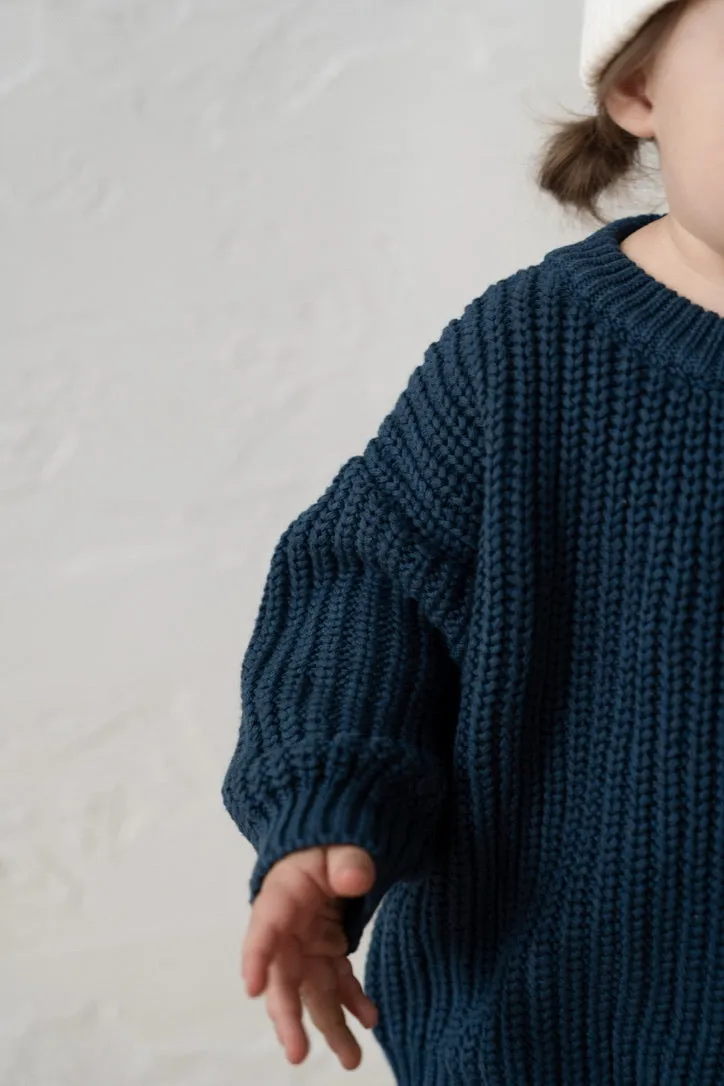 ‘Deep Blue’ Chunky Knit Sweater