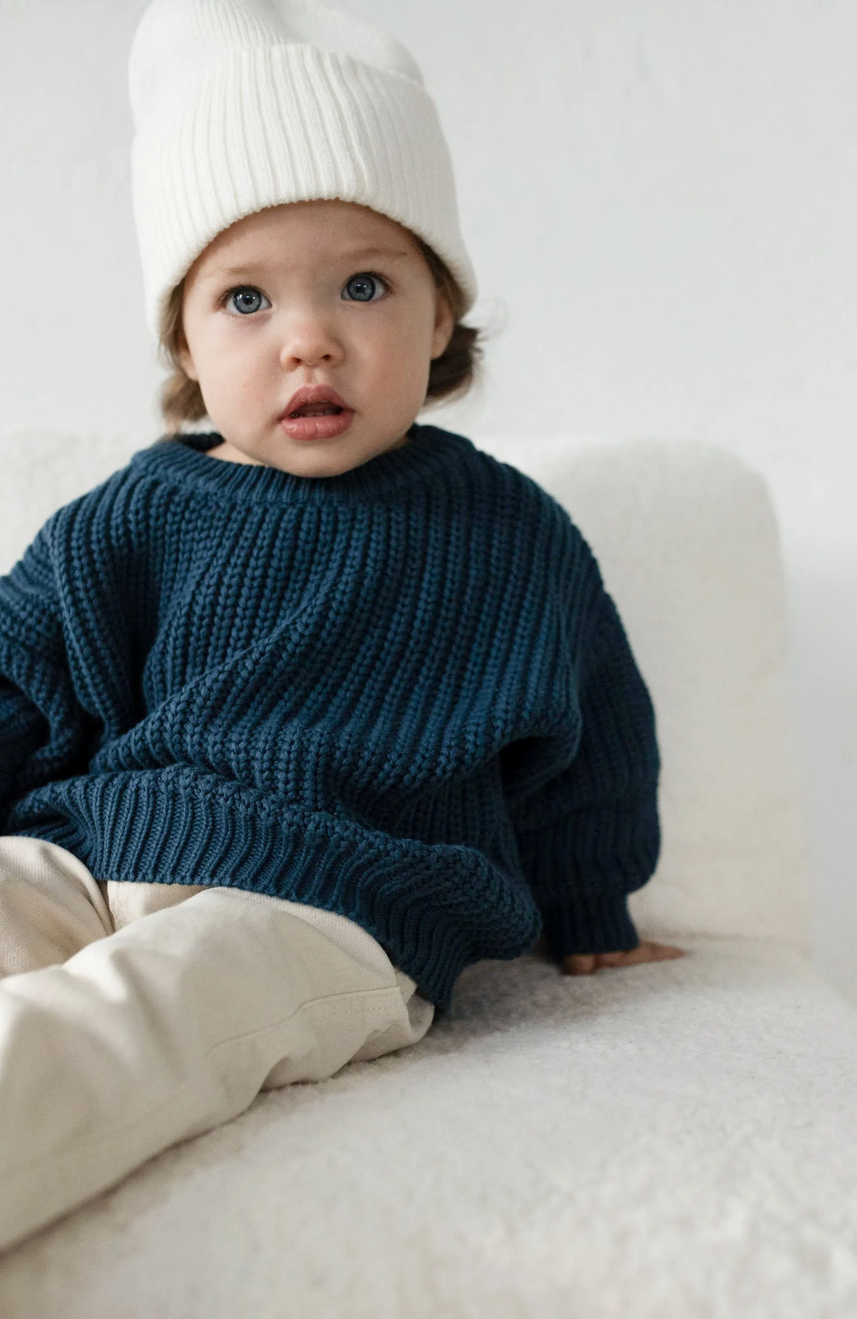 ‘Deep Blue’ Chunky Knit Sweater