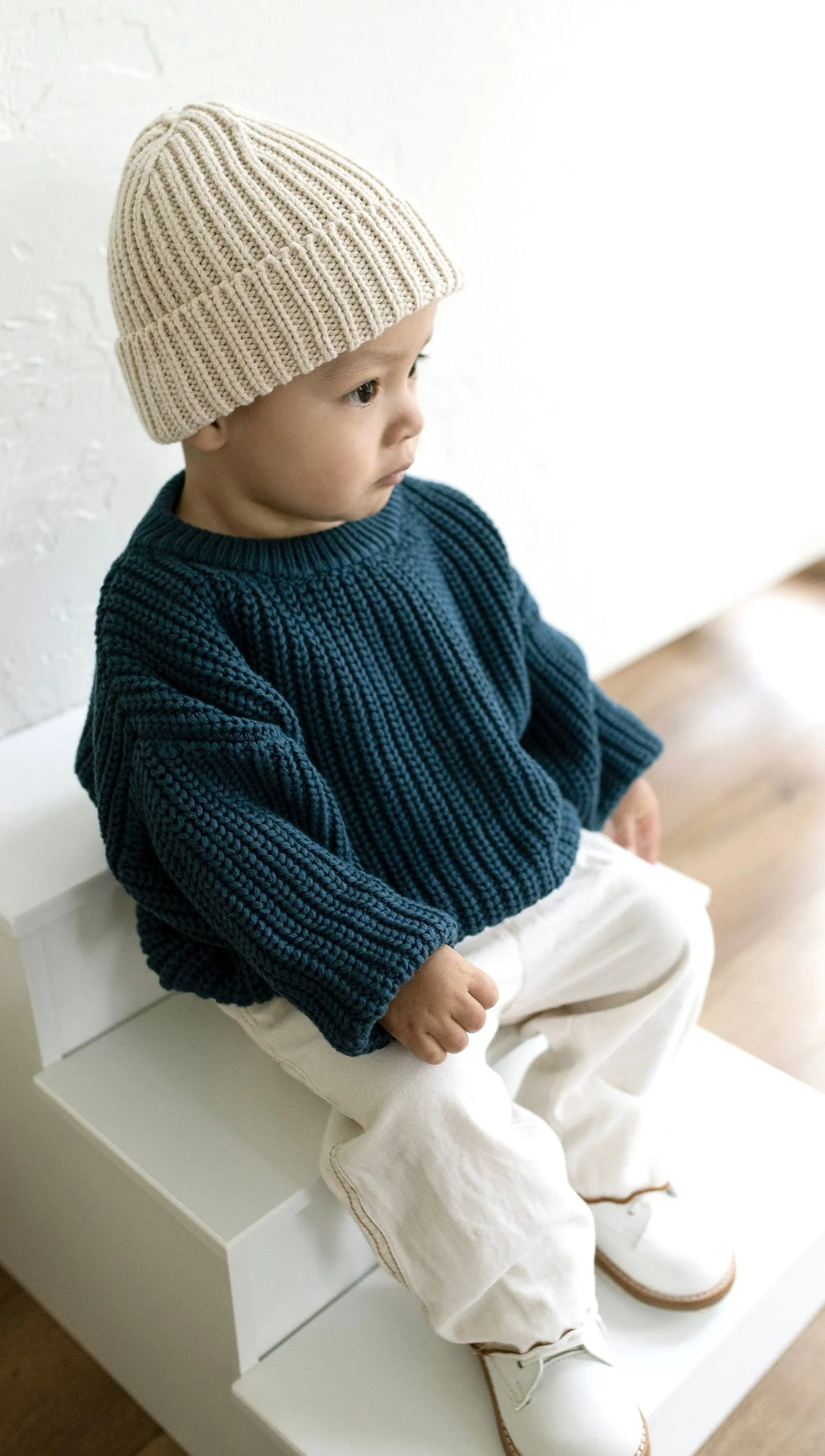 ‘Deep Blue’ Chunky Knit Sweater