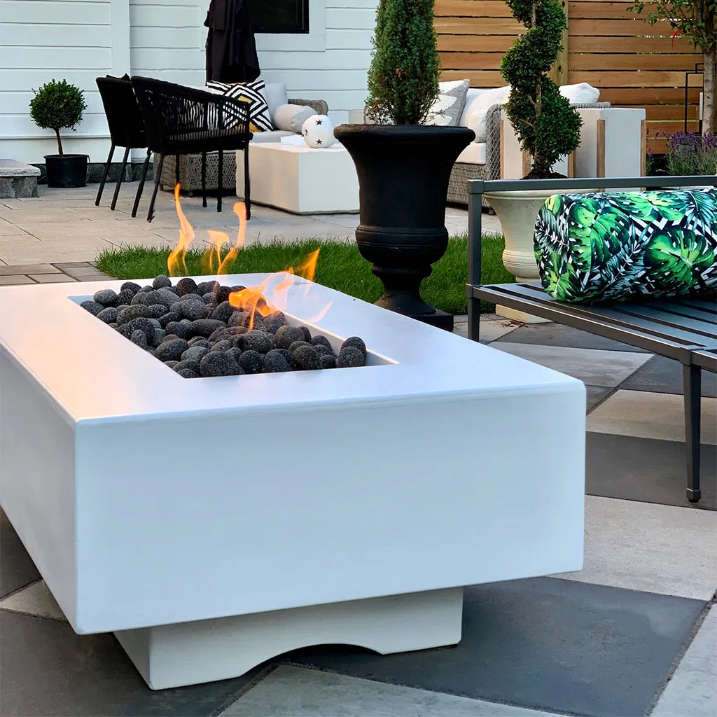 Del Mar 60" Fire Table, GFRC Concrete - Fire Pit